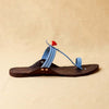 Classic Black Sky Blue Accents – Women’s Kolhapuri Chappal