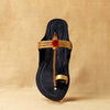 Black with Gold Accents – Women’s Colorburst Kolhapuri Chappal