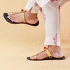 Black with Gold Accents – Women’s Colorburst Kolhapuri Chappal