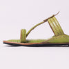 Women’s 3 Veni Wali Kolhapuri green leather chappal handmade