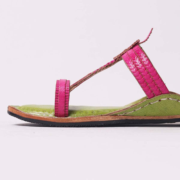 Women’s 3 Veni Wali Kolhapuri pink sandal handmade
