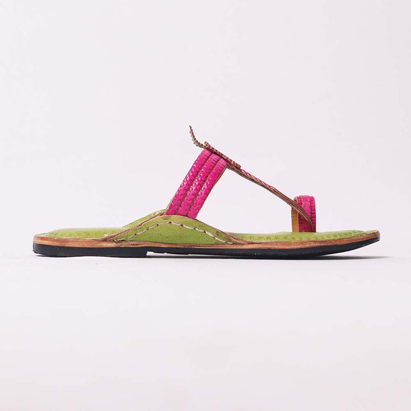 Women’s 3 Veni Wali Kolhapuri pink sandal handmade
