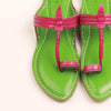 Green & Pink Harmony – Women’s Colorburst Kolhapuri Chappal