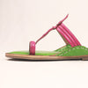 Green & Pink Harmony – Women’s Colorburst Kolhapuri Chappal
