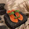 Floral Delight Red-Green – Women’s Kolhapuri Chappal