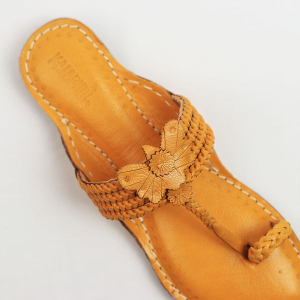 Braided Orange Floral – Women’s Colorburst Kolhapuri Chappal