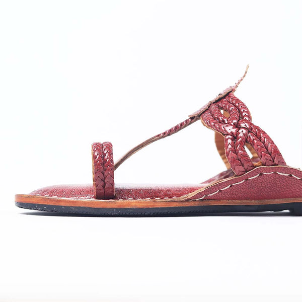 Cross Veni Kolhapuri handmade women’s leather chappal