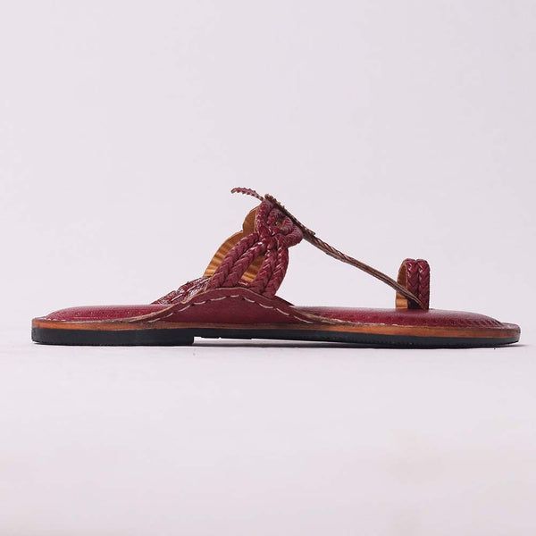 Cross Veni Kolhapuri handmade women’s leather chappal