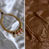 Combo of Thushi With Bormaal and Elegant Gold Plated Bormaal