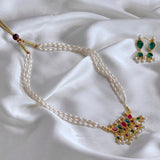 Combo of Pink Moti Necklace Set and Tanmani Necklace Set