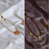 Combo of Maharashtrian Tanmani Necklace and Coin Necklace With Powala Mala