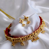 Combo of Gold Plated Long Kolhapuri Saaj Necklace and Traditional Belpan Choker Necklace