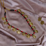 Combo of Mangalsutra With Tanmani and Traditional Maharashtrian Lakshmi Coin Embedded Necklace