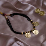 Combo of Authentic Kolhapuri Handcrafted Mangalsutra and Golden Mani Thushi Necklace With Pendant