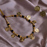 Golden Laxmi Coin Embellished Necklace