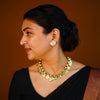 Golden Black Bead Lakshmi Coin Necklace
