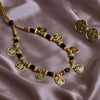 Maharashtrian Lakshmi Coin Necklace with Black Beads