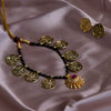 Mahalaxmi Coin Necklace With Black Dori