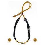 Golden Mangalsutra With Bormaal Pendant