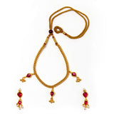 Golden Plated Thushi Necklace with Triple Panadis