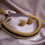 Gold Plated Moti Studded Necklace