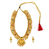 Gold Plated Saaj With Modern Pendant