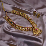 Maharashtrian Traditional Kolhapuri Saaj Necklace in Gold Plating