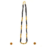 Gold Plated Black And Gold Crystal Mangalsutra