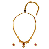 Traditional Jijamata Thushi Gold Plated Necklace