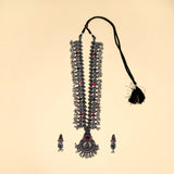 Oxidized Silver Heritage Saaj Necklace