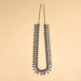 Radiant Shadows Oxidized Silver Long Herem Kolhapuri Necklace