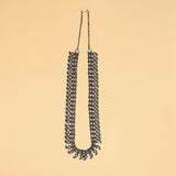 Ethereal Essence Oxidized Silver Long Herem Kolhapuri Necklace