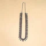 Enigmatic Echo Oxidized Silver Long Herem Kolhapuri Necklace