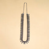 Enigmatic Echo Oxidized Silver Long Herem Kolhapuri Necklace