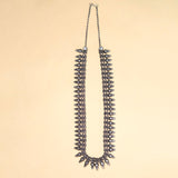 Enigmatic Echo Oxidized Silver Long Herem Kolhapuri Necklace