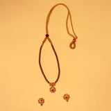 Handcrafted Chandramukhi Mangalsutra for Every Occasion with earing