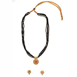 Handcrafted Chandramukhi Mangalsutra with Ethnic Charm With earing