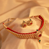 Designer Gadi Thushi Necklace with Traditional Charm