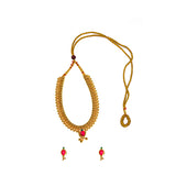 Classic Gold-Plated Kolhapuri Moti Thushi with Matching Earrings