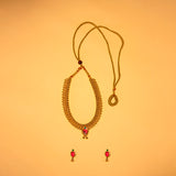 Classic Gold-Plated Kolhapuri Moti Thushi with Matching Earrings