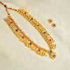 Kalapuri Kolhapuri Saaj with ruby and green stones necklace set
