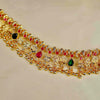 Kalapuri Kolhapuri Saaj with ruby and green stones necklace set