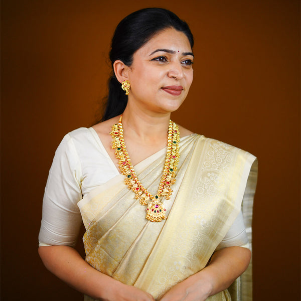 Bridal Peacock Ruby Kolhapuri Saaj Set