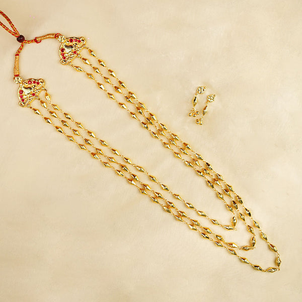 Kalapuri majestic three line Gahu Maal necklace