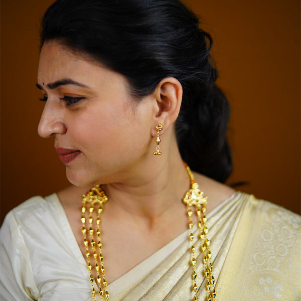 Majestic Three Line Gahu Maal Necklace