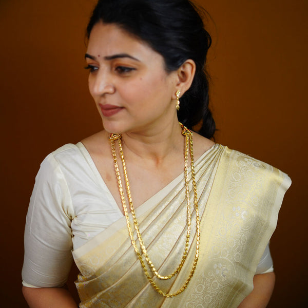 Classic Two Line Pohe Haar Necklace