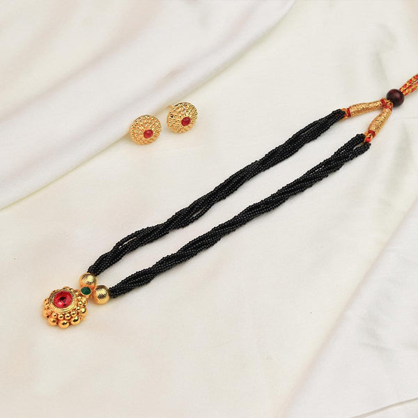 Classic Red Stone Pendant Mangalsutra
