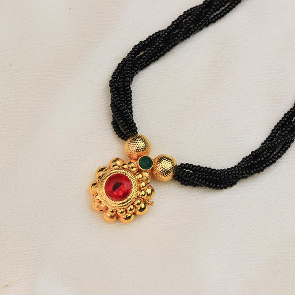 Classic Red Stone Pendant Mangalsutra