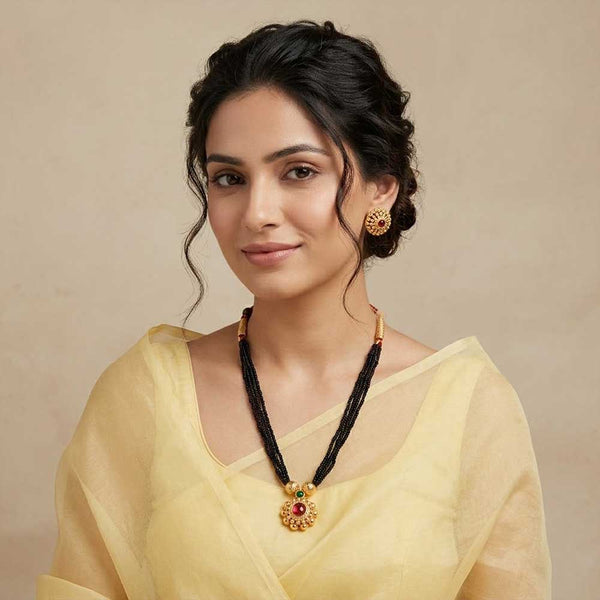Classic Red Stone Pendant Mangalsutra