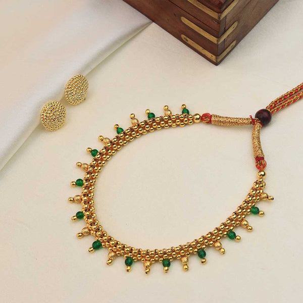 Kolhapuri Green Drop Bead Choker